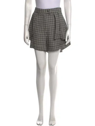 Pre-owned Hellessy Plaid Print Mini Shorts In White