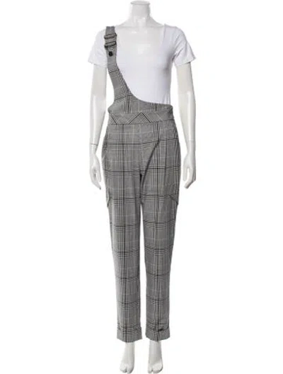 Pre-owned Hellessy Plaid Print Straight Leg Pants In Black
