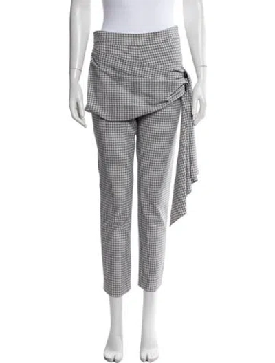 Pre-owned Hellessy Plaid Print Straight Leg Pants In Blue