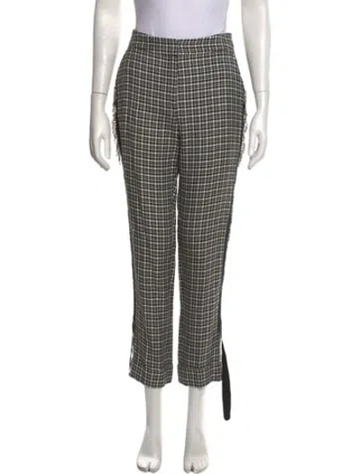Pre-owned Hellessy Plaid Print Straight Leg Pants In Neutrals