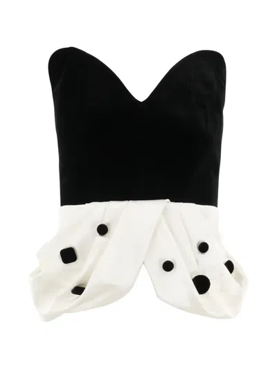 Hellessy Polka-dot Dean Blouse In Black