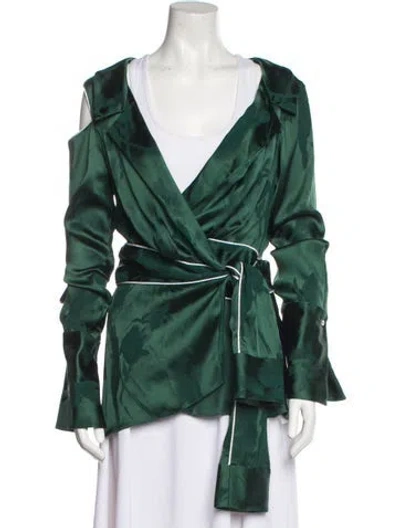 Pre-owned Hellessy Printed Coat In Green