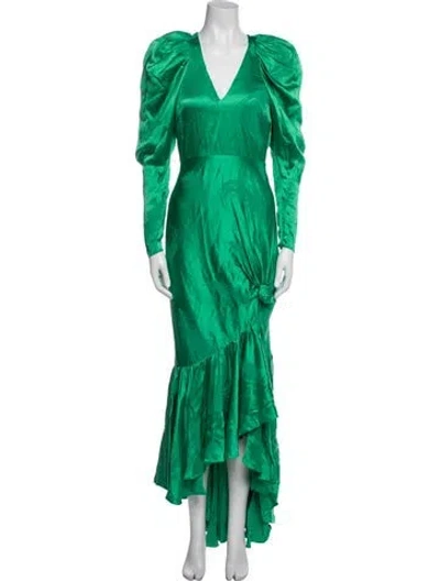 Pre-owned Hellessy Printed Long Dress In Green