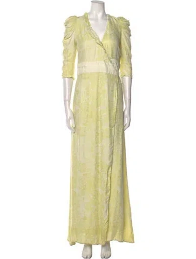 Pre-owned Hellessy Printed Long Dress In Green