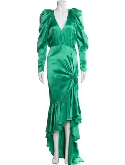 Pre-owned Hellessy Printed Long Dress In Green
