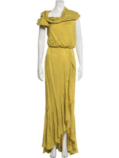 Pre-owned Hellessy Printed Long Dress In Green