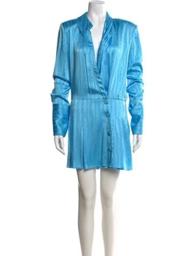 Pre-owned Hellessy Printed Mini Dress In Blue