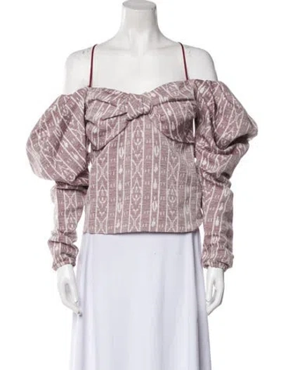 Pre-owned Hellessy Printed Square Neckline Crop Top In Purple