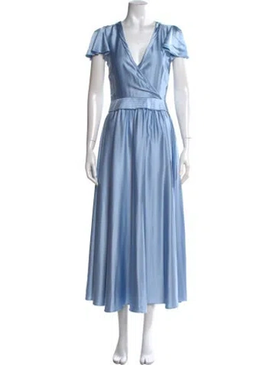 Pre-owned Hellessy Satin Long Dress In Blue