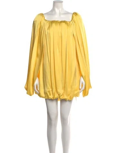 Pre-owned Hellessy Satin Mini Dress In Yellow