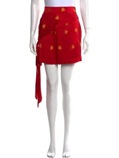 Pre-owned Hellessy Satin Mini Shorts In Red