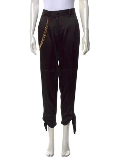 Pre-owned Hellessy Satin Straight Leg Pants In Black