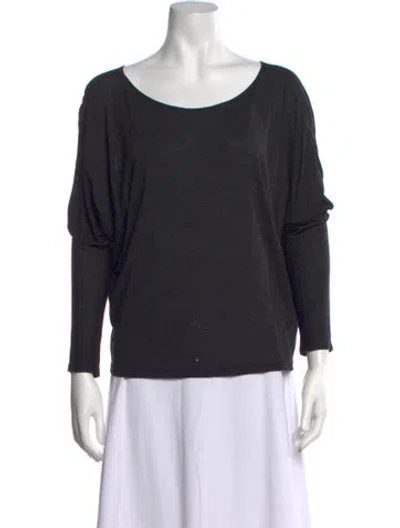 Pre-owned Hellessy Scoop Neck Long Sleeve Top In Black