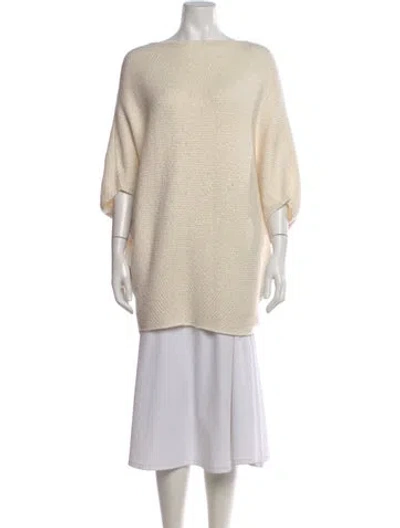 Pre-owned Hellessy Silk Bateau Neckline Sweater In Neutral