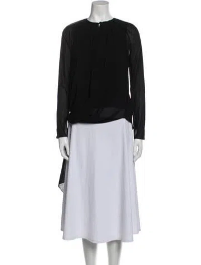 Pre-owned Hellessy Silk Crew Neck Blouse In Black