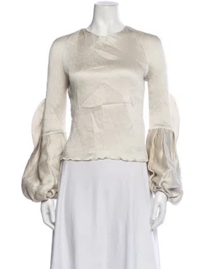 Pre-owned Hellessy Silk Crew Neck Top In Neutrals