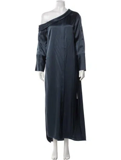 Pre-owned Hellessy Silk Long Dress In Blue