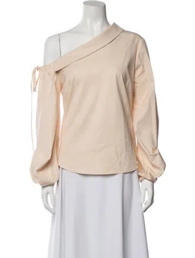 Pre-owned Hellessy Silk Off-the-shoulder Blouse In Orange