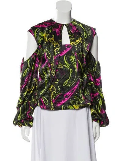 Pre-owned Hellessy Silk Printed Blouse In Black