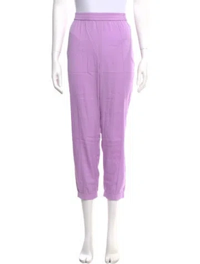 Pre-owned Hellessy Silk Straight Leg Pants In Purple