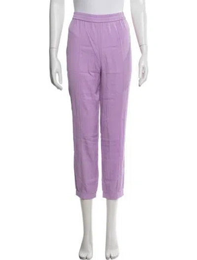 Pre-owned Hellessy Silk Straight Leg Pants In Purple