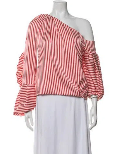 Pre-owned Hellessy Silk Striped Top W/ Tags In Red