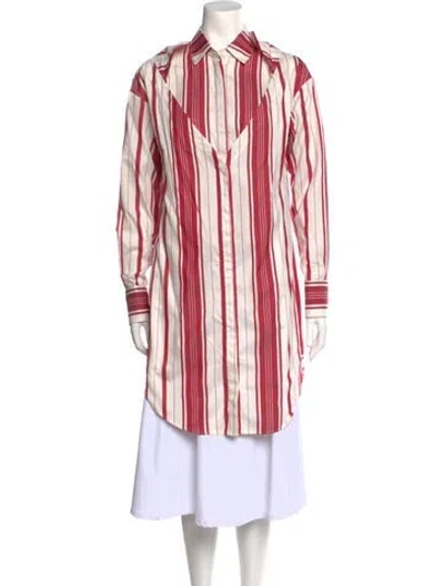 Pre-owned Hellessy Silk Striped Tunic In Red