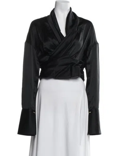 Pre-owned Hellessy Silk V-neck Blouse In Black