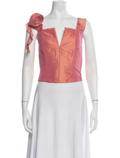 Pre-owned Hellessy Silk V-neck Top W/ Tags In Pink