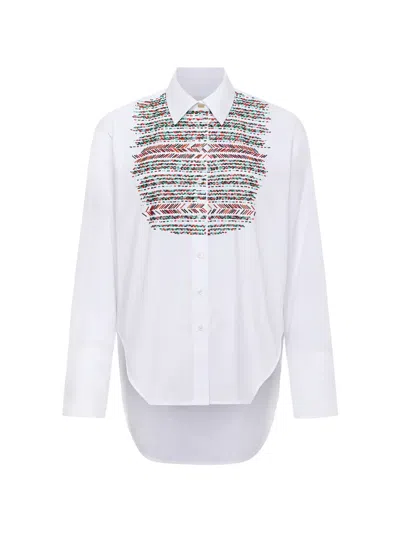 Hellessy Sol Embroidered Asymmetric Shirt In White