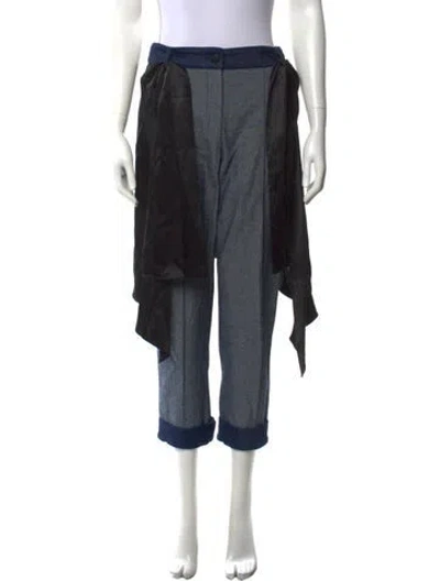 Pre-owned Hellessy Straight Leg Pants In Black/blue