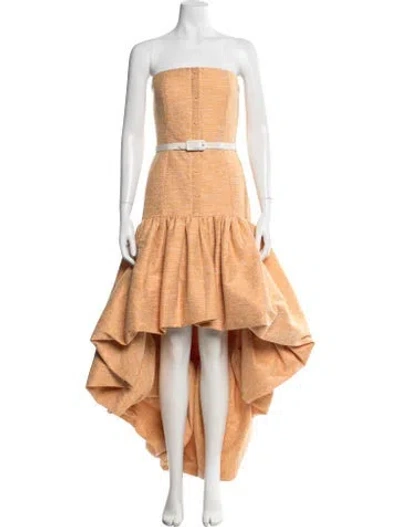 Pre-owned Hellessy Strapless Long Dress In Orange