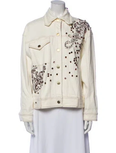 Pre-owned Hellessy Striped Denim Jacket In Neutral