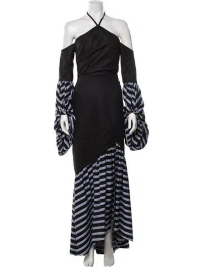 Pre-owned Hellessy Striped Long Dress In Black