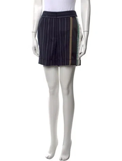 Pre-owned Hellessy Striped Mini Shorts In Blue