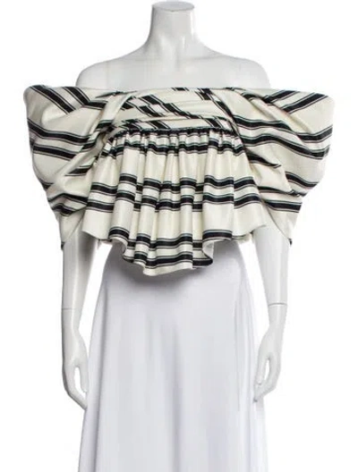 Pre-owned Hellessy Striped Off-the-shoulder Top In Multi