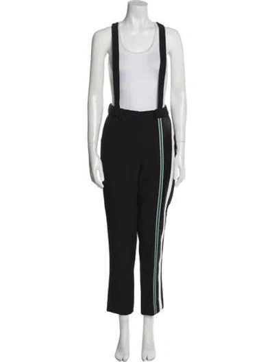 Pre-owned Hellessy Striped Straight Leg Pants In Black