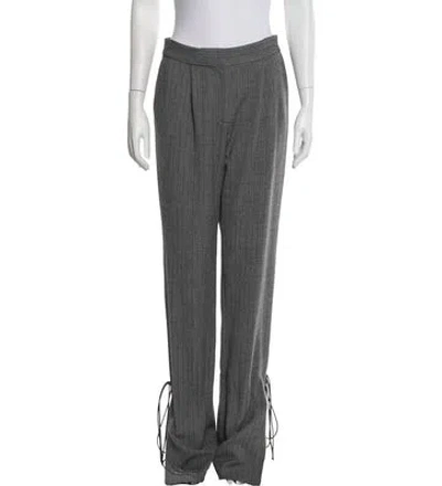 Pre-owned Hellessy Striped Straight Leg Pants In Grey