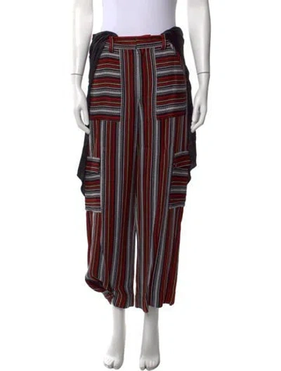 Pre-owned Hellessy Striped Wide Leg Pants In Black