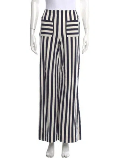 Pre-owned Hellessy Striped Wide Leg Pants In Blue