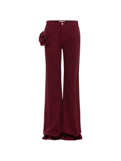 Hellessy Stu Rose-apliqqué Jeans In Red