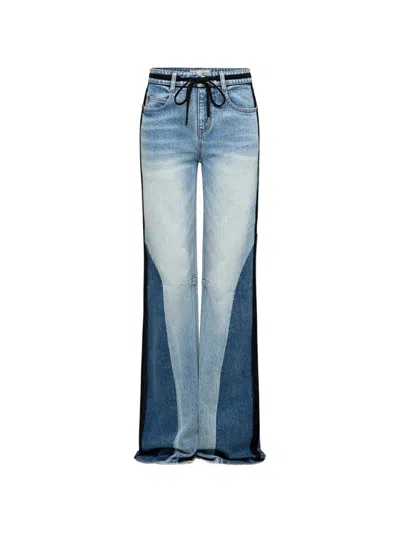 Hellessy Taytum Panelled Drawstring Jeans In Blue