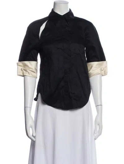 Pre-owned Hellessy Three-quarter Sleeve Top In Black