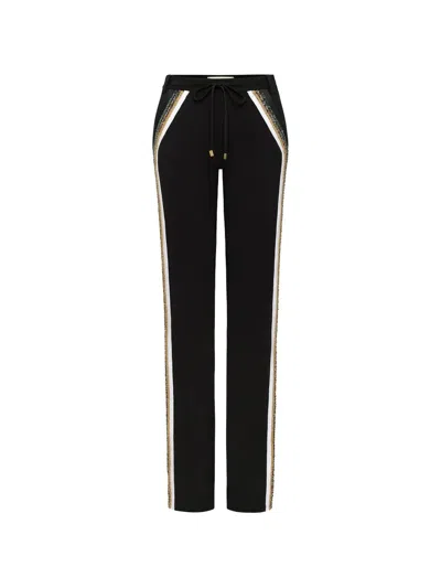 Hellessy Toni Sequin-embellished Drawstring-waist Trousers In Black
