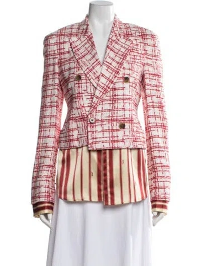 Pre-owned Hellessy Tweed Pattern Blazer In Pink