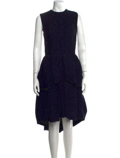Pre-owned Hellessy Tweed Pattern Midi Length Dress In Blue