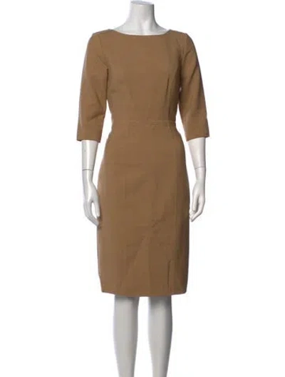 Pre-owned Hellessy Virgin Wool Knee-length Dress In Neutrals