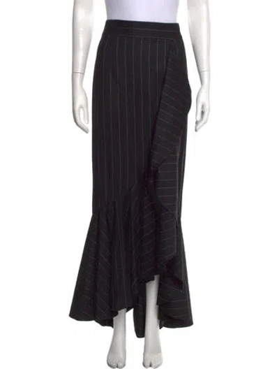 Pre-owned Hellessy Virgin Wool Long Skirt In Black