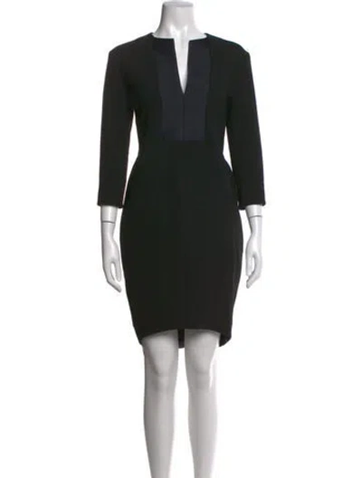 Pre-owned Hellessy V-neck Knee-length Dress In Black