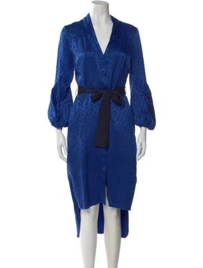 Pre-owned Hellessy V-neck Long Dress In Blue